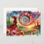 超リアルフローラポータルの水彩 ポストカード (正面/裏面)