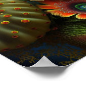 超リアル白熱［赤熱］光を放つファンタジー花 ポスター (角)