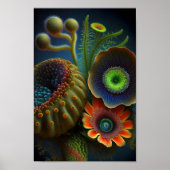 超リアル白熱［赤熱］光を放つファンタジー花 ポスター (正面)