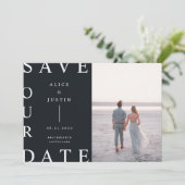 超レイモダンアウト写真の保存日付 招待状 (スタンド正面)