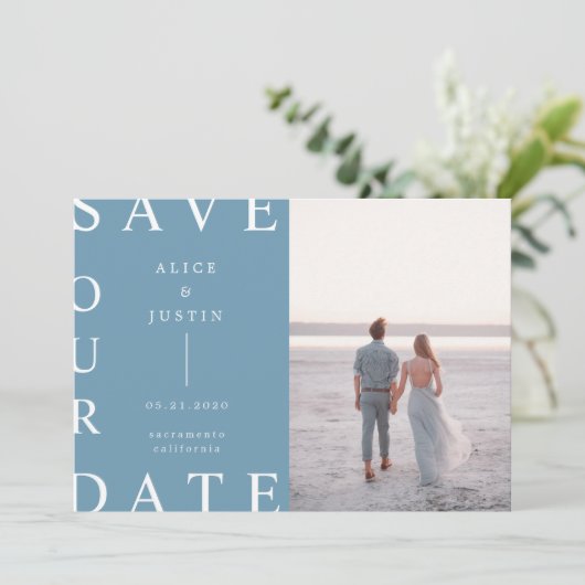 超レイモダンアウト写真の保存日付 招待状 (スタンド正面)