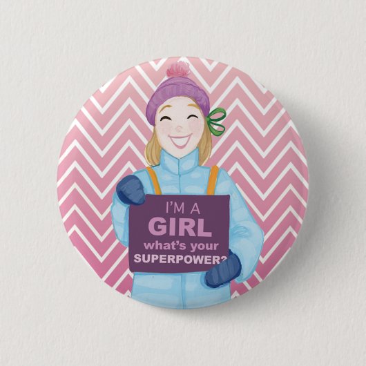 超出力 缶バッジ (正面)