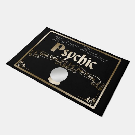 超占い師の神秘的なハロウィーンの金ゴールド ドアマット (アングル)