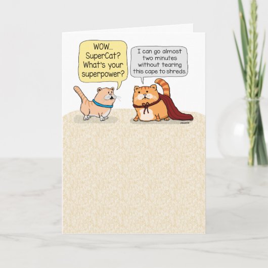 超大国おもしろいの可愛い猫誕生日 カード (正面)