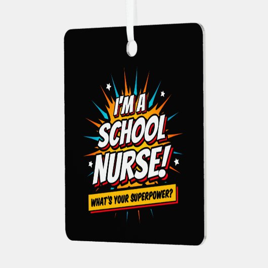 超大国おもしろい学校のナース評価 メタルオーナメント (正面左)