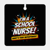 超大国おもしろい学校のナース評価 メタルオーナメント (裏面)