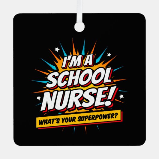 超大国おもしろい学校のナース評価 メタルオーナメント (正面)