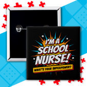 超大国おもしろい学校のナース評価 缶バッジ