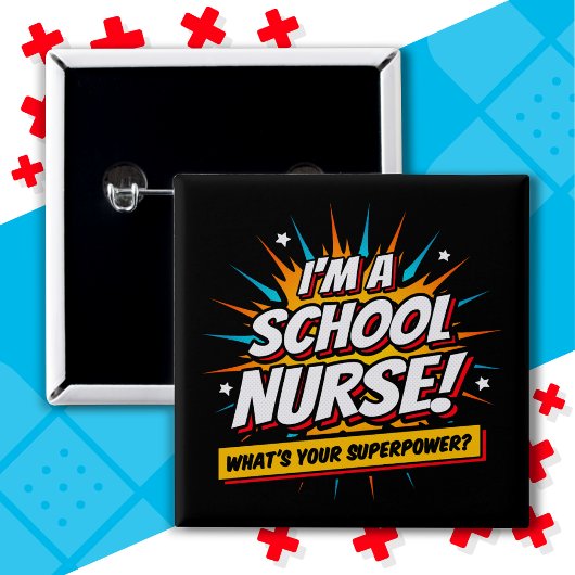 超大国おもしろい学校のナース評価 缶バッジ