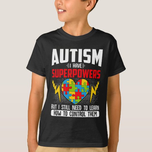 超大国の障害がある自閉症 Tシャツ (正面)