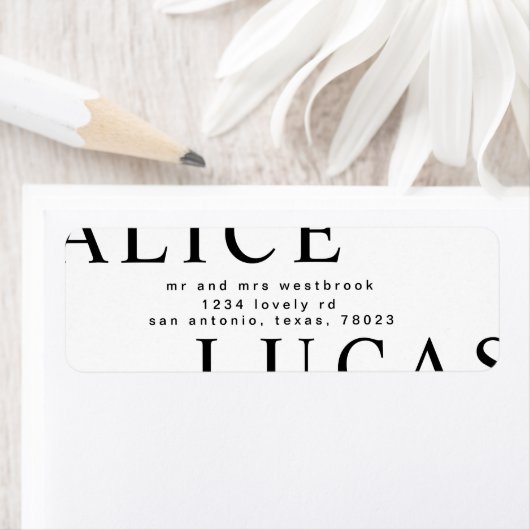 超大型モダンモノグラム差出人住所ラベル ラベル (インサイチュ)