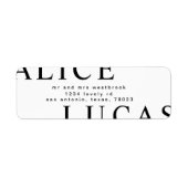 超大型モダンモノグラム差出人住所ラベル ラベル (正面)