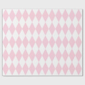 超大型ライトピンクとホワイトハーレクイン ラッピングペーパー (フラット)
