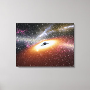 超大質量ブラックホールのイラストレーション キャンバスプリント