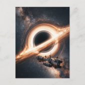 超大質量ブラックホールを航行する宇宙船 ポストカード (正面)