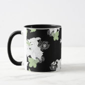 超女の子の鳥と羽 マグカップ (左)