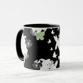 超女の子の鳥と羽 マグカップ (正面左)