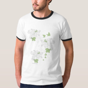 超女の子の鳥と羽 Tシャツ