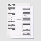 超小モダン小はっきりした名の結婚オーバーレイ ベラム紙招待状 (オフセット)