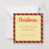 超小型クリスマス紙グリーティングカード ノートカード (裏面)