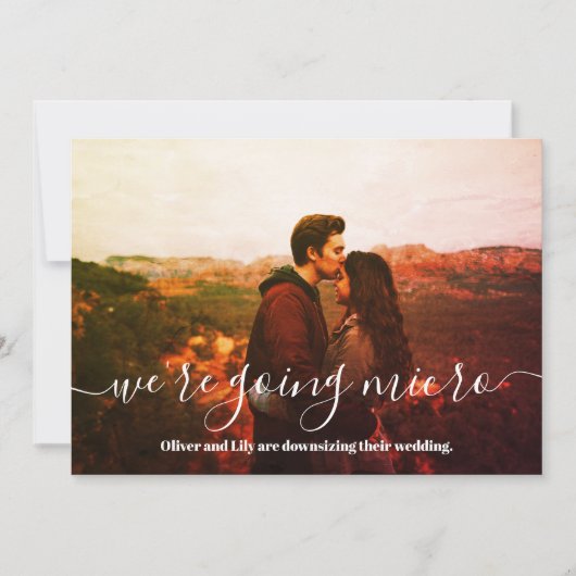 超小型結婚式 縮小 フォト シンプル スクリプト 案内状 (正面)