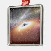 超巨大ブラックホールのイラストレーション メタルオーナメント (左)