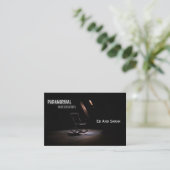 超常式調査員幽霊のよく出る椅子Attic 名刺 (スタンド正面)