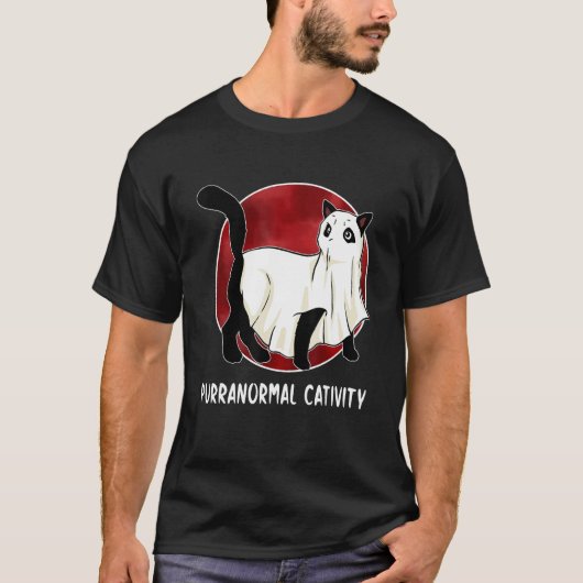 超常性猫好き不気味幽霊キット Tシャツ (正面)