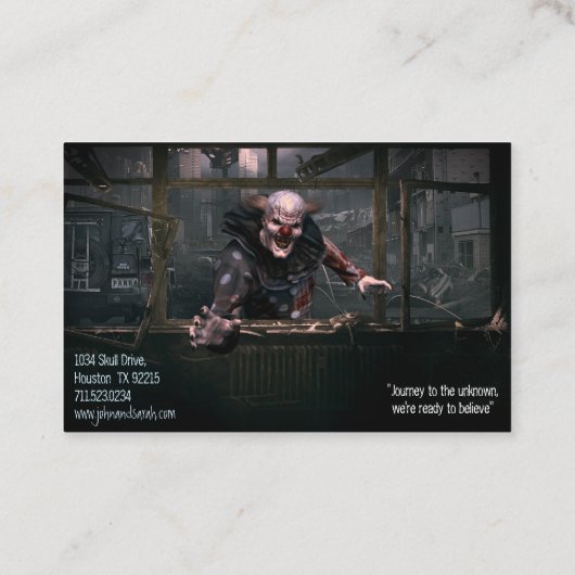 超常現象の捜査者不気味なモンスターピエロ 名刺 (裏面)