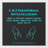 超常現象の調査員と幽霊ロゴ ウィンドウサイン (シート)