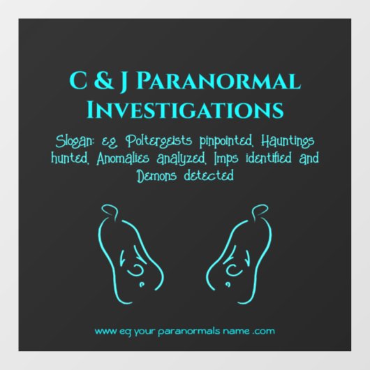 超常現象の調査員と幽霊ロゴ ウィンドウサイン (シート)