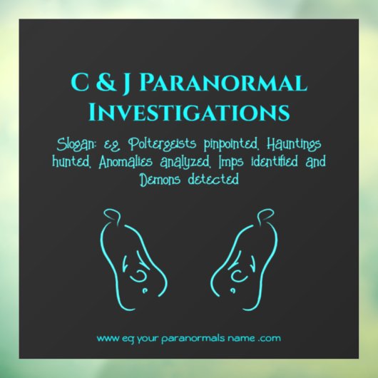 超常現象の調査員と幽霊ロゴ ウィンドウサイン (シート3)