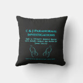 超常現象の調査員と幽霊ロゴ クッション (裏面)