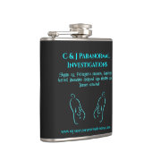 超常現象の調査員と幽霊ロゴ フラスク (右)