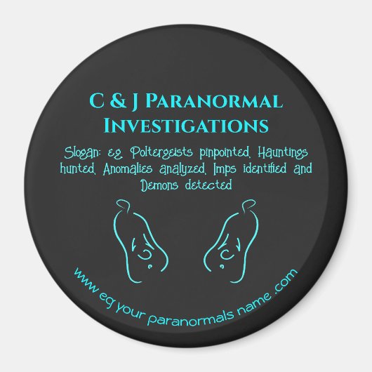 超常現象の調査員と幽霊ロゴ マグネット (正面)