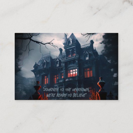 超常現象の調査員の不気味なマンシ幽霊のよく出るョン 名刺 (裏面)