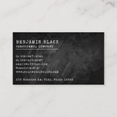 超常現象の調査員トレンディー動揺してブラック 名刺 (裏面)