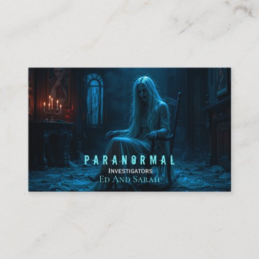 超常現象の調査員幽霊のよく出る幽霊レディ 名刺 (正面)