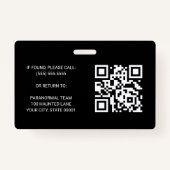 超常現象の調査員幽霊ハンター写真ID バッジ (裏面)