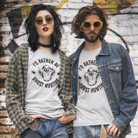 超常現象Iむしろ幽霊狩りの男性の女性になる Tシャツ