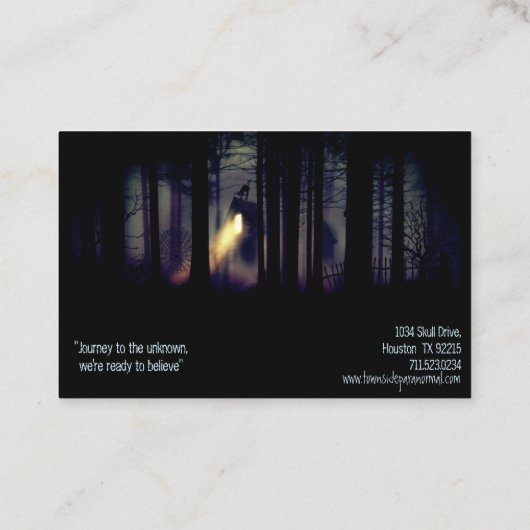 超常的な調査員ザ幽霊のよく出るキャビン 名刺 (裏面)