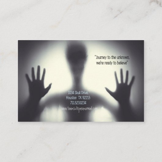 超常的な調査員ビヨンドビジネスカード 名刺 (裏面)