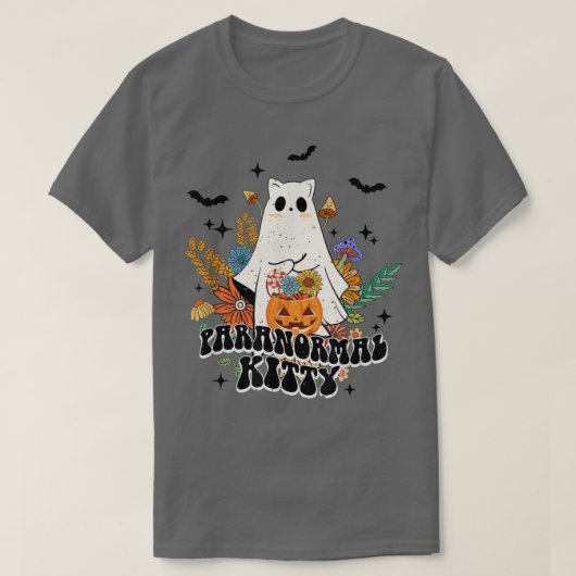 超常的子猫ヒッピーレトロハロウィンコスチュームCa Tシャツ (デザイン正面)