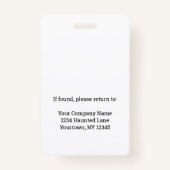 超常調査員従業員の写真IDセキュリティ バッジ (裏面)