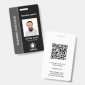 超常調査員QRコード名タグ写真ID バッジ (正面＆裏面)