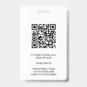 超常調査員QRコード名タグ写真ID バッジ (裏面)