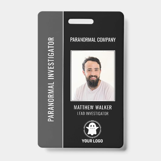 超常調査員QRコード名タグ写真ID バッジ (正面)