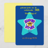 超星子供の誕生日 招待状 (正面/裏面)