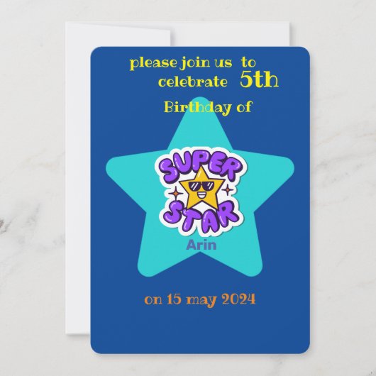 超星子供の誕生日 招待状 (正面)