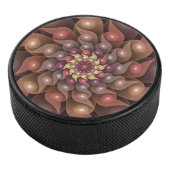 超本物の光沢のある花のモダン抽象芸術フラクタル・アート アイスホッケーパック (3/4)